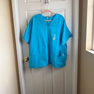 Cherokee Turquoise V-Neck Scrub Top